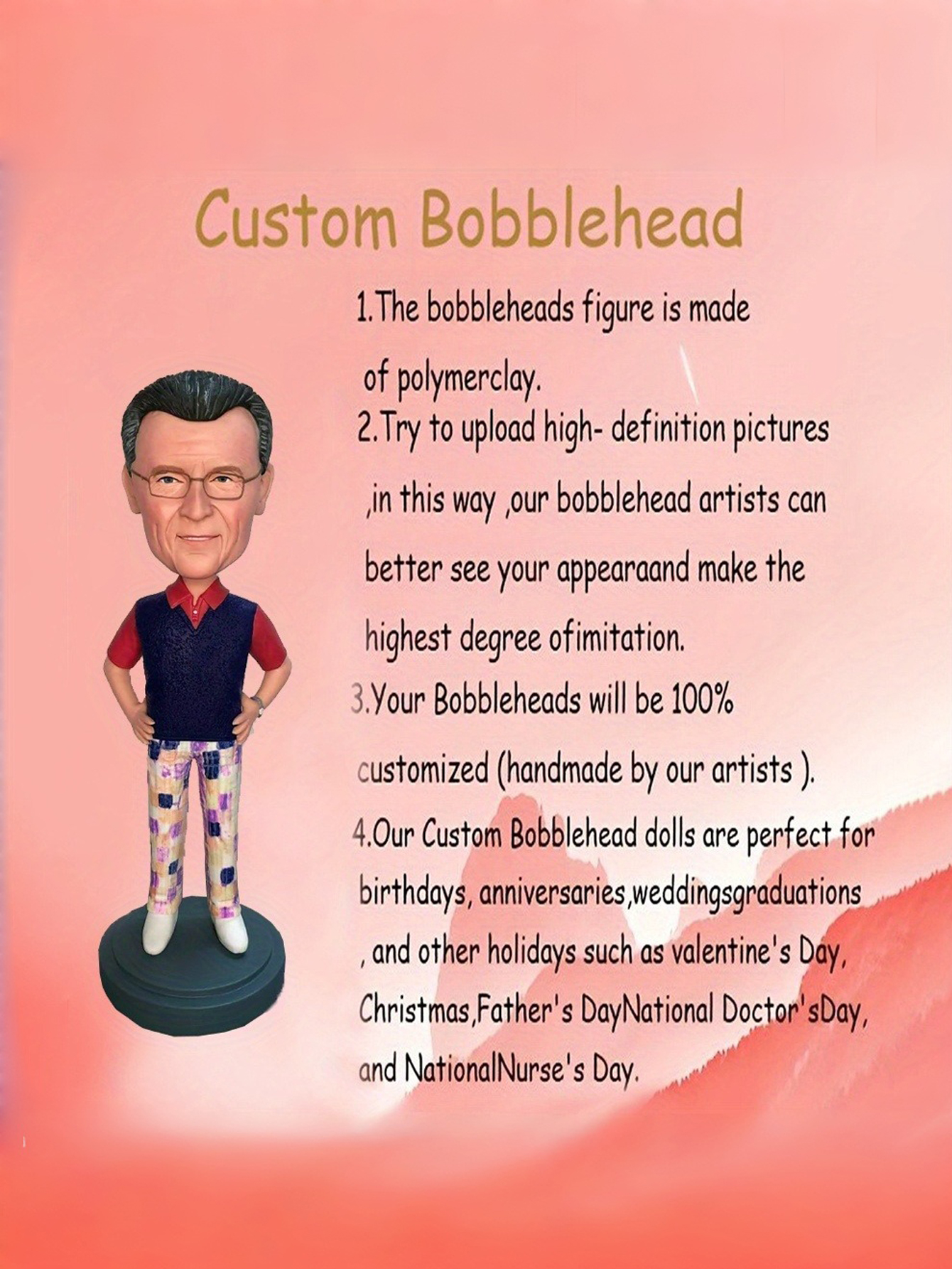Customize Personalized Cartoon Clay Figurines Photo-Customized Exclusive Gifts